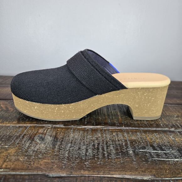 NEW Rothys The Casual Clog Heeled Womens 6 Platform Slip On Buckle Shoes Black - Picture 6 of 11